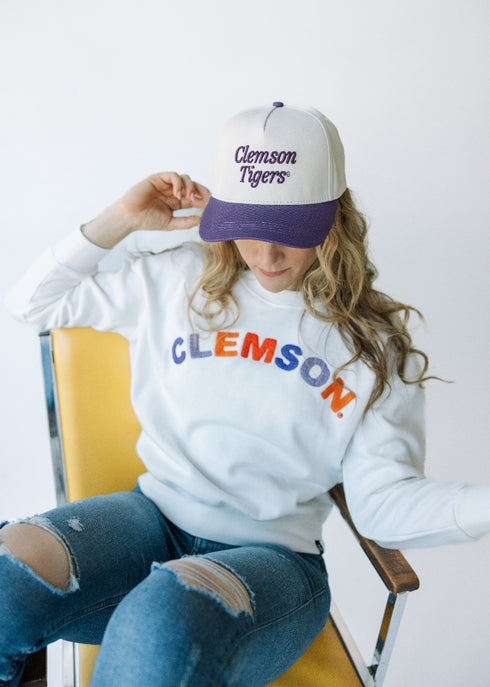 Clemson 3D Script Canvas Trucker Hat